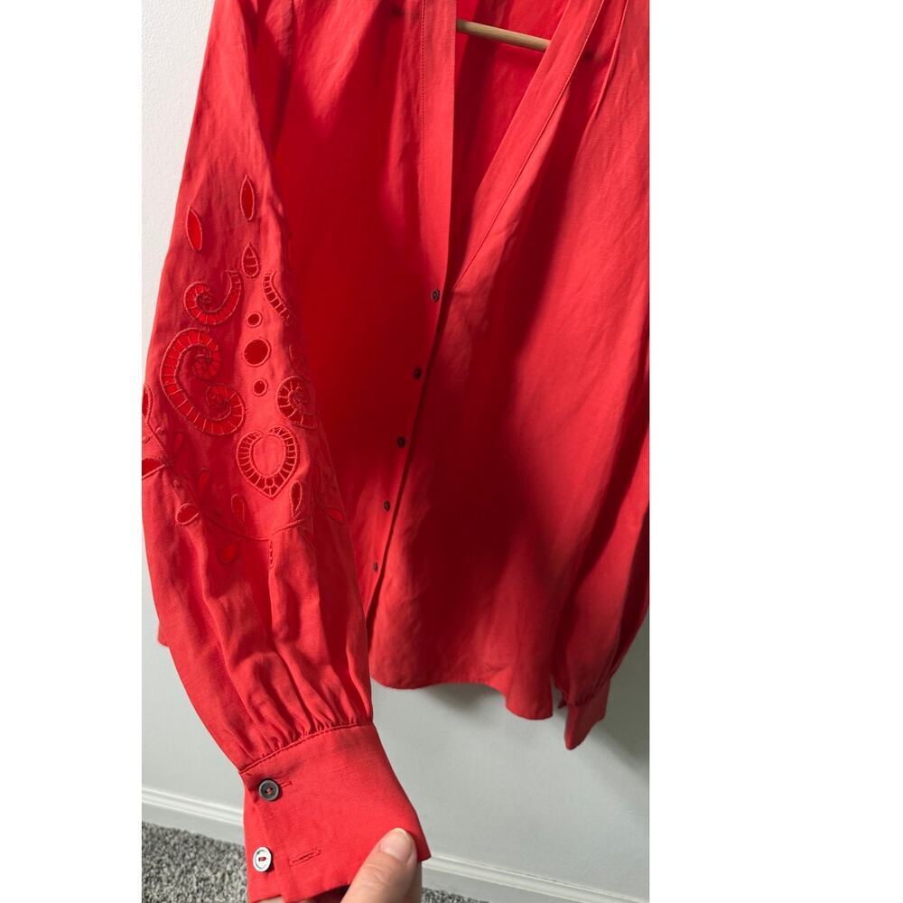 Kobi Halperin Chrissy Blouse in Poppy Red women's size small - Picture 2 of 5